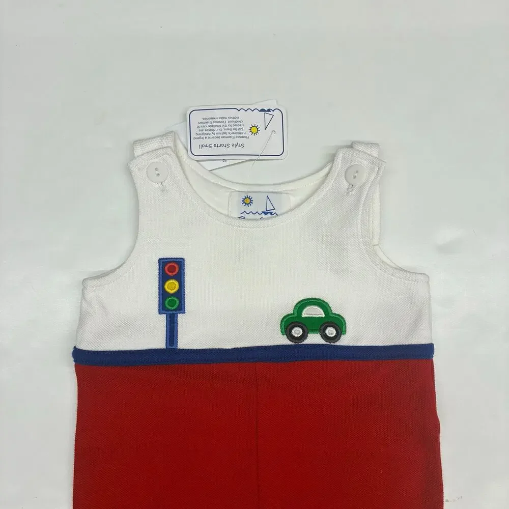NWT Florence Eiseman 24M Knit Shortall with Car